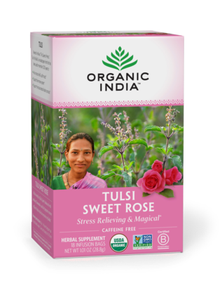 Organic India Tea Tulsi Sweet Rose 18ct