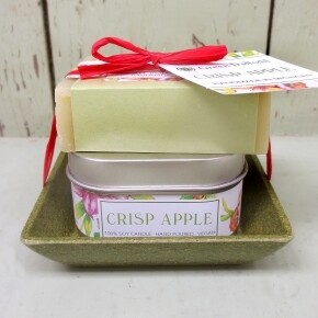 Green Daffodil Crisp Apple Candle And Soap Dish Kit