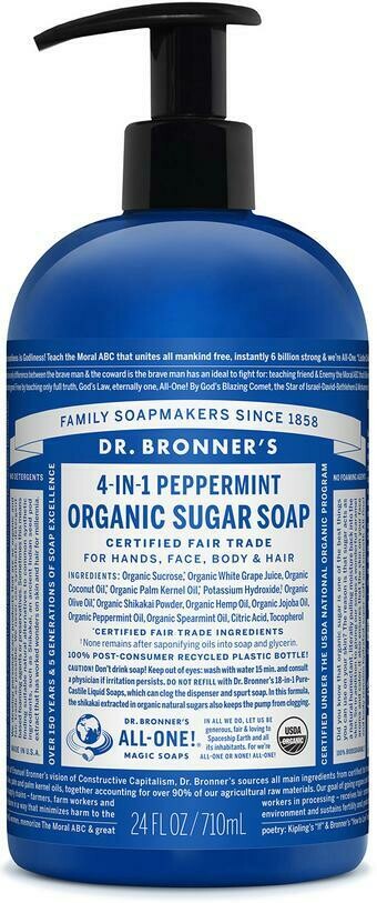 Dr. Bronner&#39;s Sugar Soap 4-in-1 Peppermint 24oz
