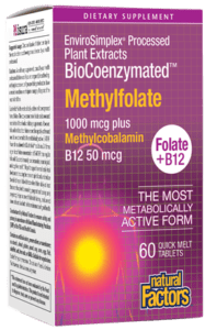 Natural Factors BioCoenzymated Methylfolate 1000mcg Plus Quick Melt Tab 60
