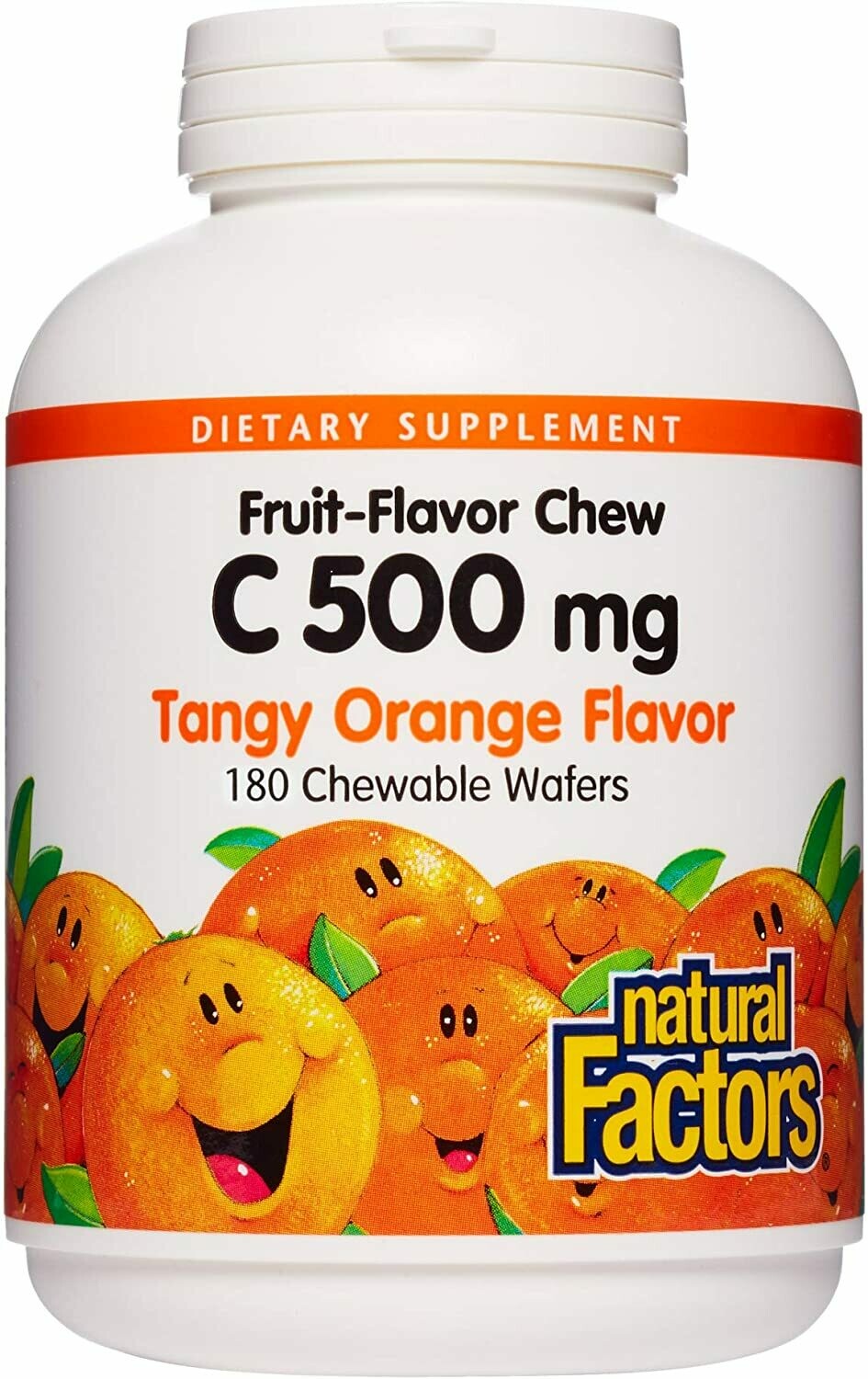 Natural Factors Vitamin C 500mg Tangy Orange Chw Tab 180