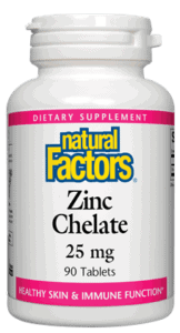 Natural Factors Zinc Chelate 25mg Tab 90
