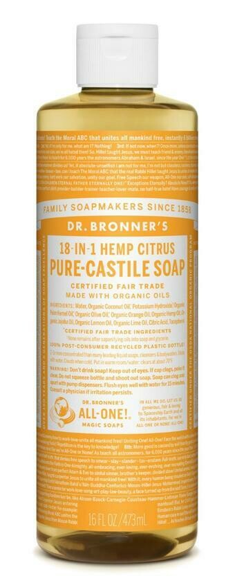 Dr. Bronner&#39;s Liquid Castile Soap 18-in-1 Hemp Citrus 16oz