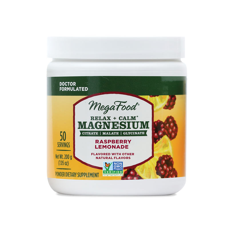 Megafood Relax &amp; Calm Magnesium Raspberry Lemonade 200g 50 Servings