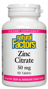 Natural Factors Zinc Citrate 50 Mg