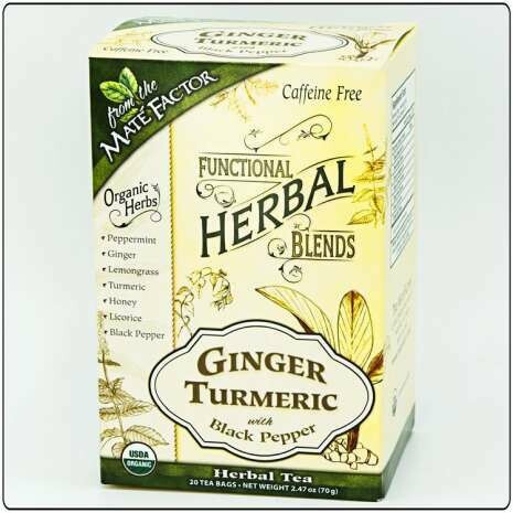 Mate Factor Tea Ginger Turmeric 20ct