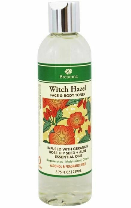 Bretanna Witch Hazel Geranium Rosehip Facial &amp; Body Toner 8.75oz