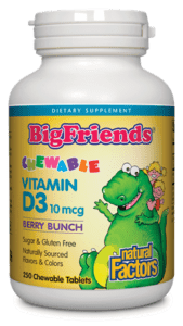 Natural Factors BigFriends Vit D3 10mcg Berry 250chewtab