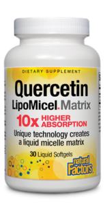 Natural Factors Quercetin LipoMicel Matrix 60 Liquid Gels