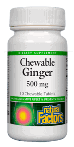 Natural Factors Ginger Chewable Travel Size 10 Tab