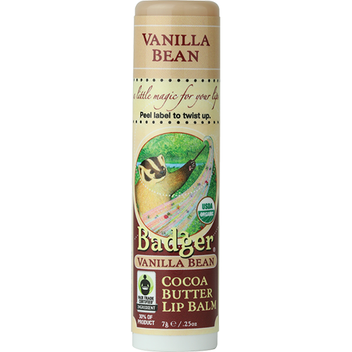 Badger Balm Cocoa Butter Lip Balm Vanilla Bean