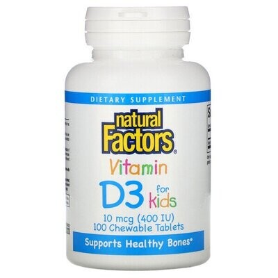 Natural Factors Vitamin D3 400IU Chew Tab 100