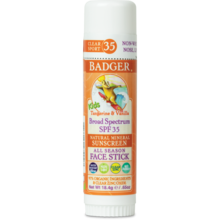 Badger Kids Sunscreen FACE Stick Spf 35 .65oz Tangerine &amp;Vanilla