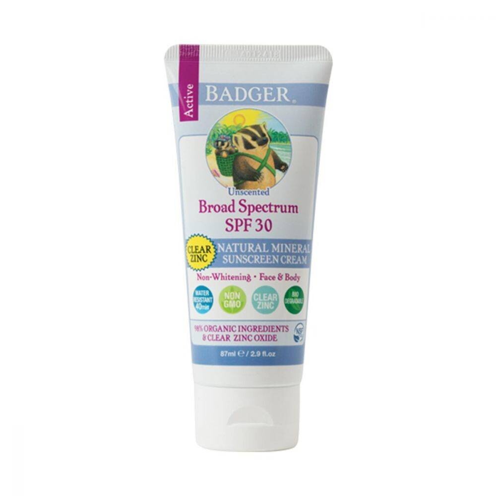Badger Unscented Sunscreen 30spf 2.9oz