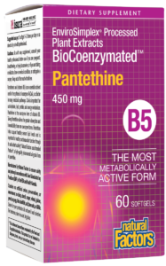Natural Factors B5 BioCoenzymated Pantethine B5 450mg