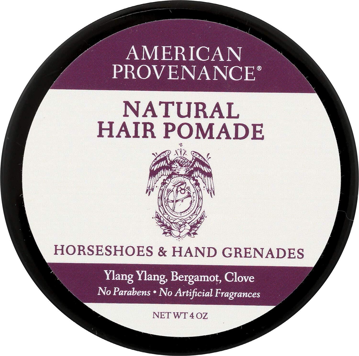 American Provenance Hair Pomade Horseshoes Hand Grenades 4oz