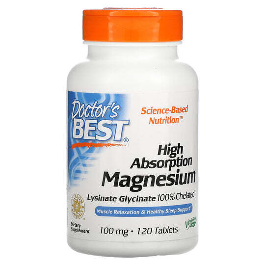 Doctor&#39;s Best High Absorption Magnesium Chelated 200mg 120 Tab