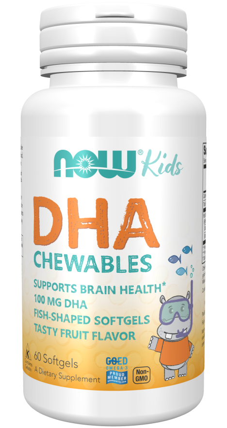 NOW Kids DHA 100mg Chewables 60 Softgels