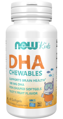 NOW Kids DHA 100mg Chewables 60 Softgels