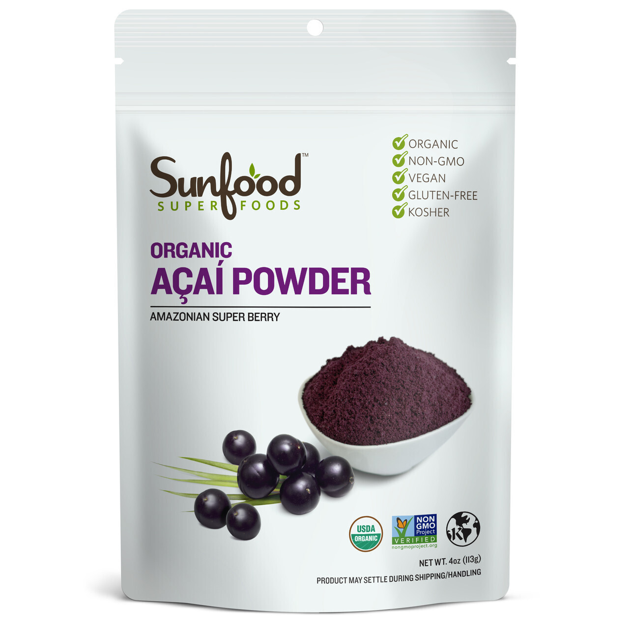 Sunfood Organic Acai Powder 4oz