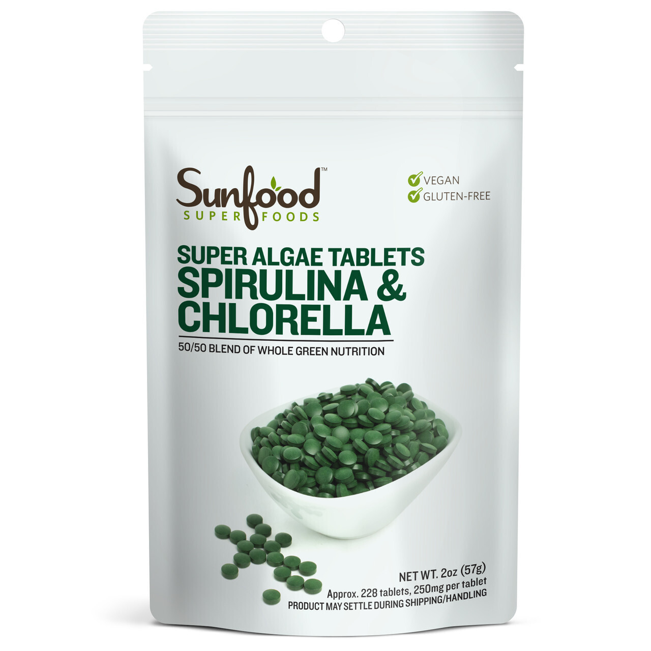 Sunfood Spirulina &amp; Chlorella 228ct