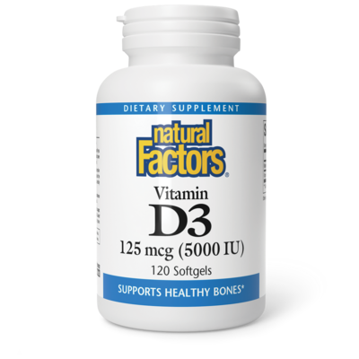 Natural Factors D3 5000 120 Softgels