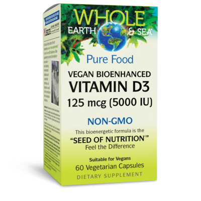 Natural Factors Whole Earth &amp; Sea Vitamin D3 5000 60vcap