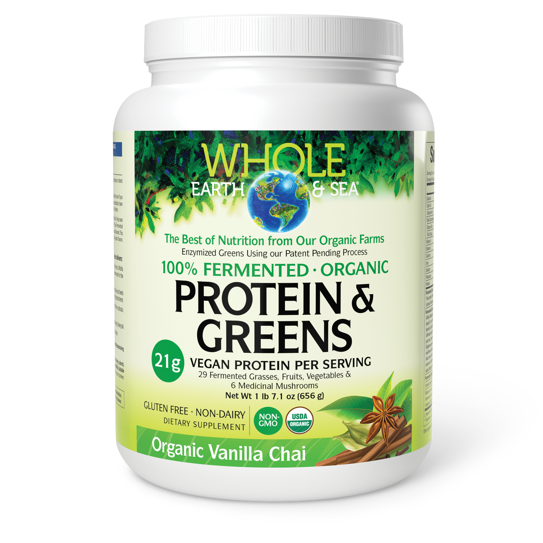 Natural Factors Whole Earth &amp; Sea Protein And Greens Organic Vanilla Chai