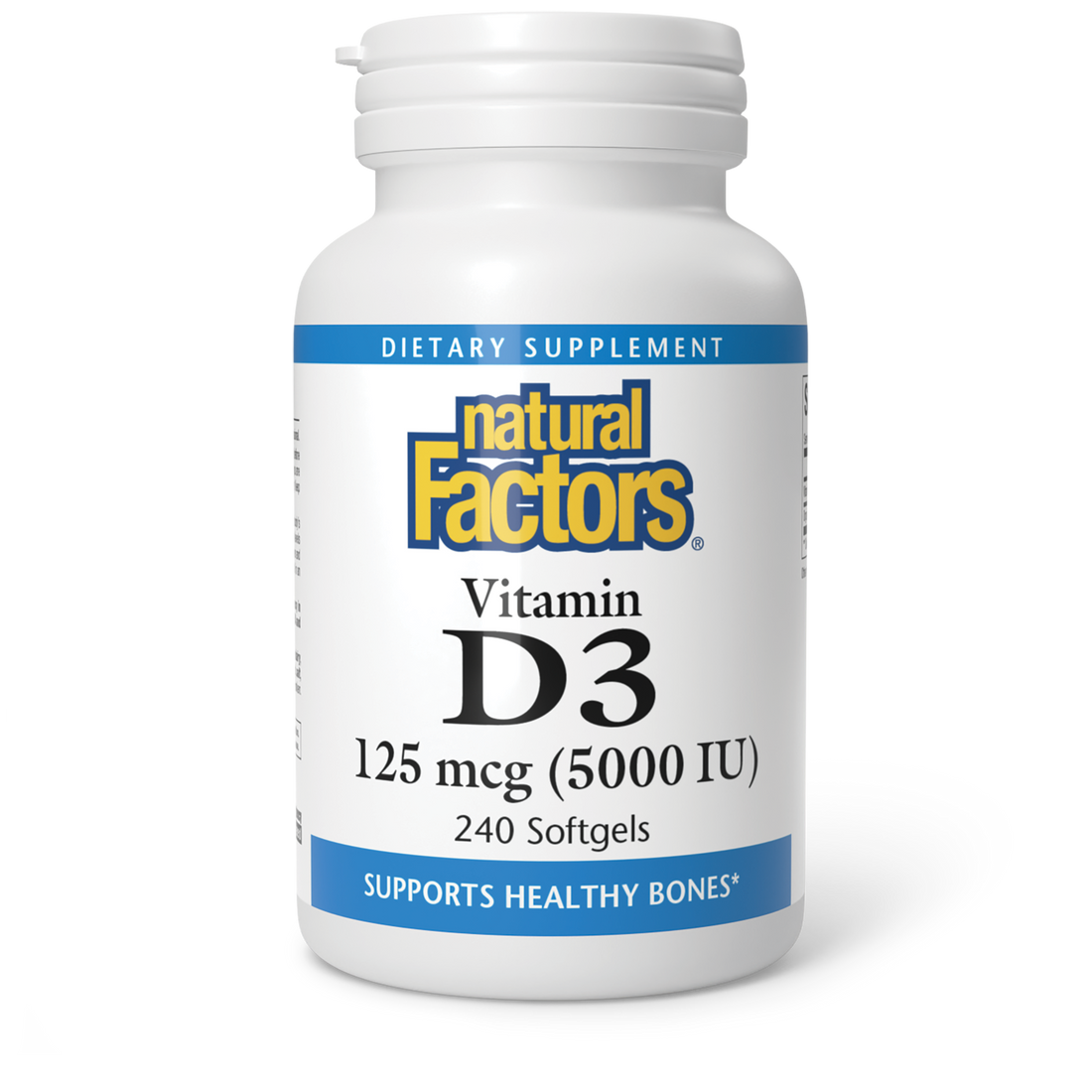 Natural Factors Vitamin D3 125mcg (5,000 IU) 240 Softgel