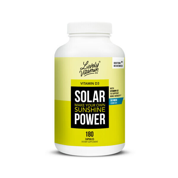 Lively Vitamin Solar Power Vit D3 50 Mcg 2000 Ius 180 Caps