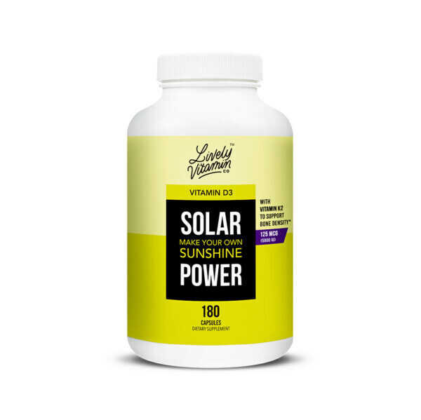 Lively Vitamin Solar Power Vit D3 W K2 125 Mcg 5000 Iu 180 Caps
