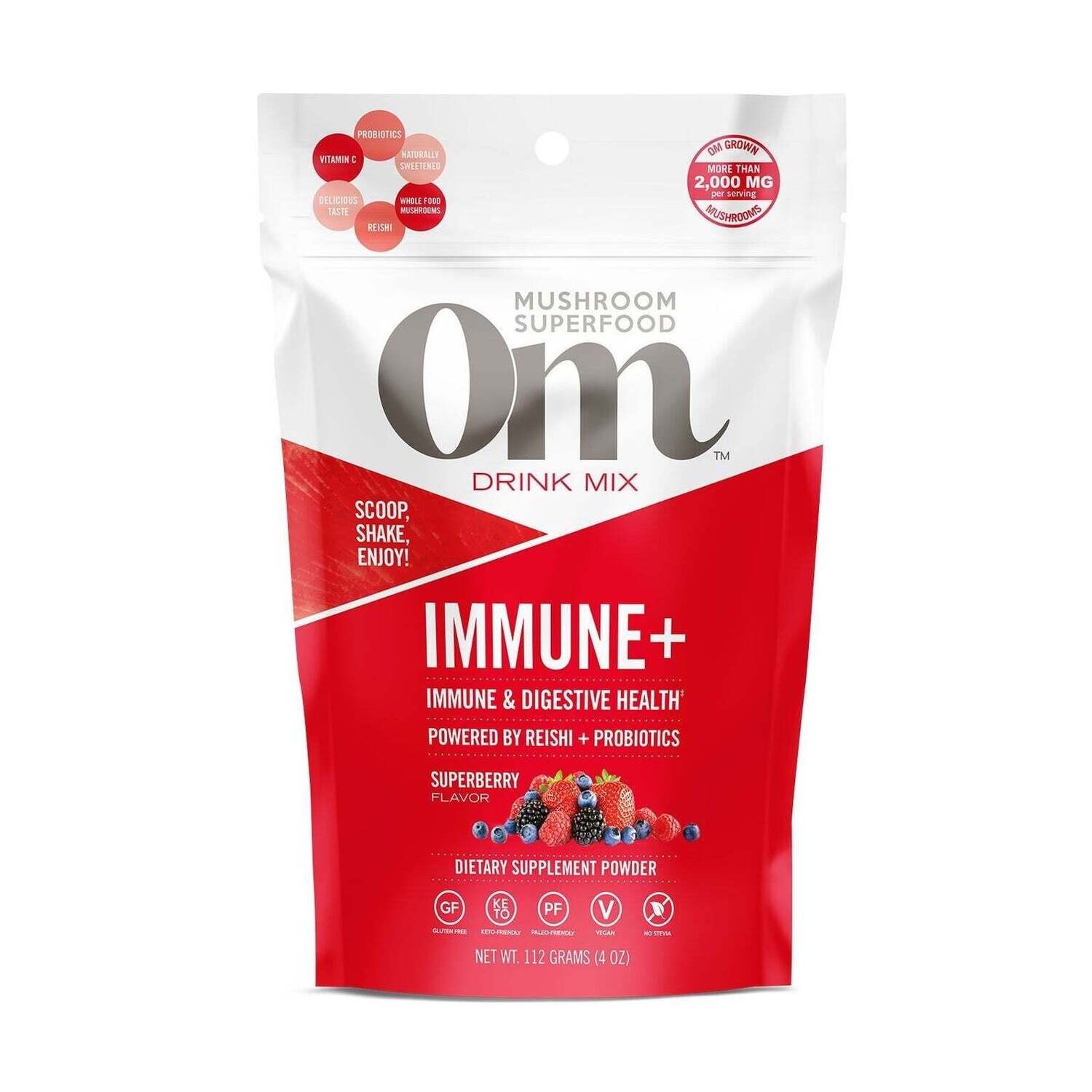 Om Mushroom Immune + Superberry Powder 4oz