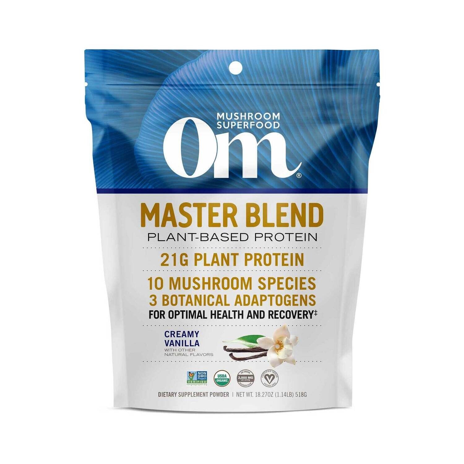 Om Mushroom Master Blend Plant Based Protien Powder