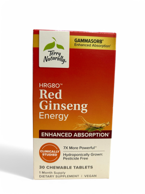 Terry Naturally HRG80 Red Ginseng 100mg Energy Chewable 30 Ct