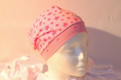 Mütze rosa mit pinken Sternen gr. 52
