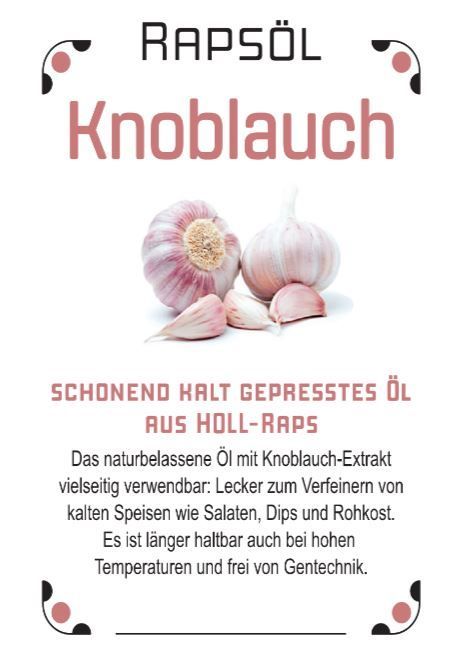 Rapsöl Knoblauch 0,25l