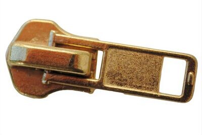 GIM  Schieber für 10 mm Metallreißverschlüsse  automatik goldfarbend.