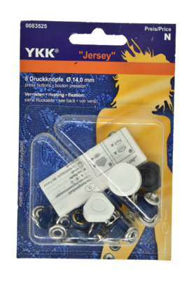 8 Jersey Druckknöpfe 14 mm Dunkel blau YKK
