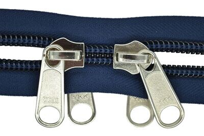 Reißverschluss X-Form n.t. freilaufender Doppelgriffschieber  10 mm Spirale Farbcode  058 Marine blau.