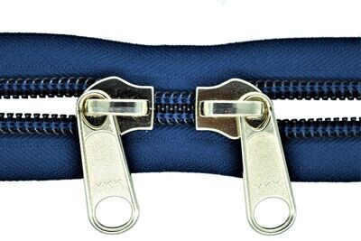 Reißverschluss X-Form n.t. freilaufender Schieber  10 mm Spirale 1 Griffplatte Farbcode  058 Marine blau.