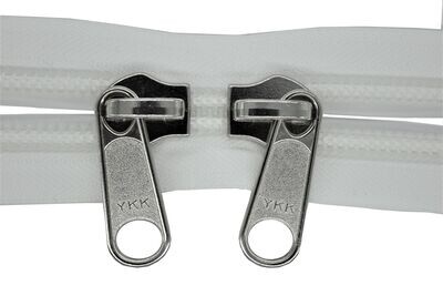 Reißverschluss X-Form n.t. freilaufender Schieber  10 mm Spirale 1 Griffplatte Farbcode  582 Roh Weiß.