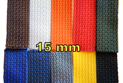 Gurtband 15 mm verschiedene Farben