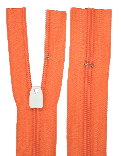 Bettwäschereißverschluss von GIM nicht teilbar mit weißem freilaufendem Wäscheschieber  in Orange 523.