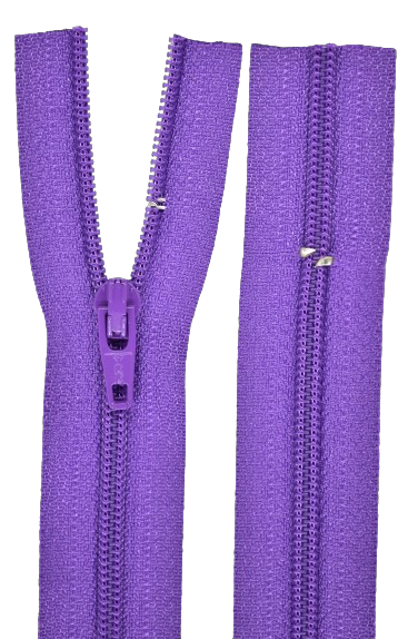 Bettwäschereißverschluss von GIM nicht teilbar mit  automatik Schieber  in Violett 4786.