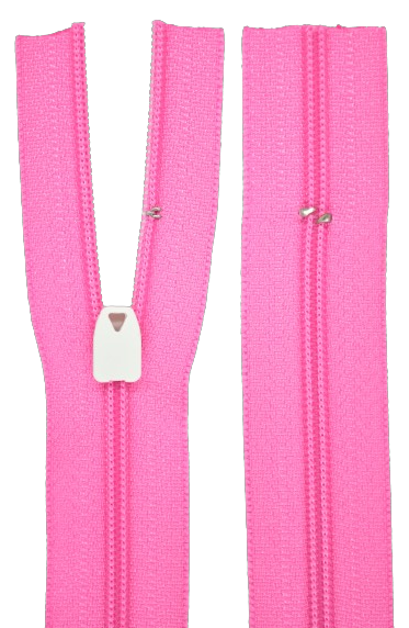 Bettwäschereißverschluss von GIM nicht teilbar mit weißem freilaufendem Wäscheschieber  in Rosa 515.