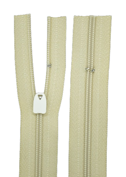 Bettwäschereißverschluss von GIM nicht teilbar mit weißem freilaufendem Wäscheschieber  in Sand / Hell beige 572.
