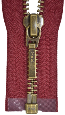 YKK Farbcode 527 weinrot bis 100 cm Einwege 5mm Metall brüniert automatik Schieber längliche Griffplatte.
