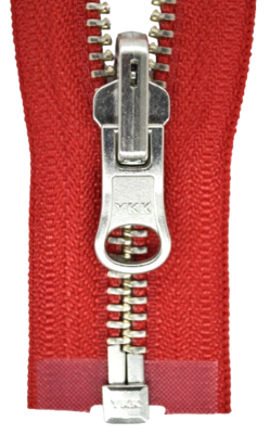YKK Farbcode 519 dunkelrot bis 100 cm Einwege 5mm Metall sibern Wendeschieber.