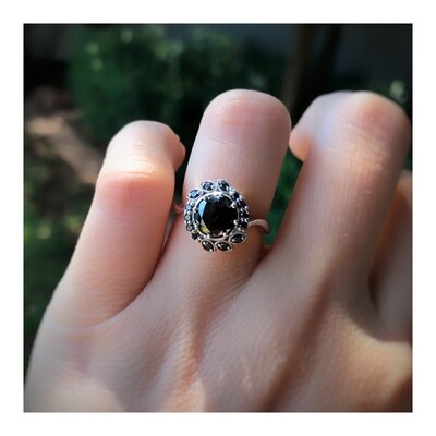 Black Diamond Marquise Halo Ring Black Diamond Marquise Halo Ring