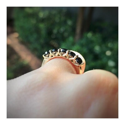 Crown Black Diamond Ring Crown Black Diamond Ring